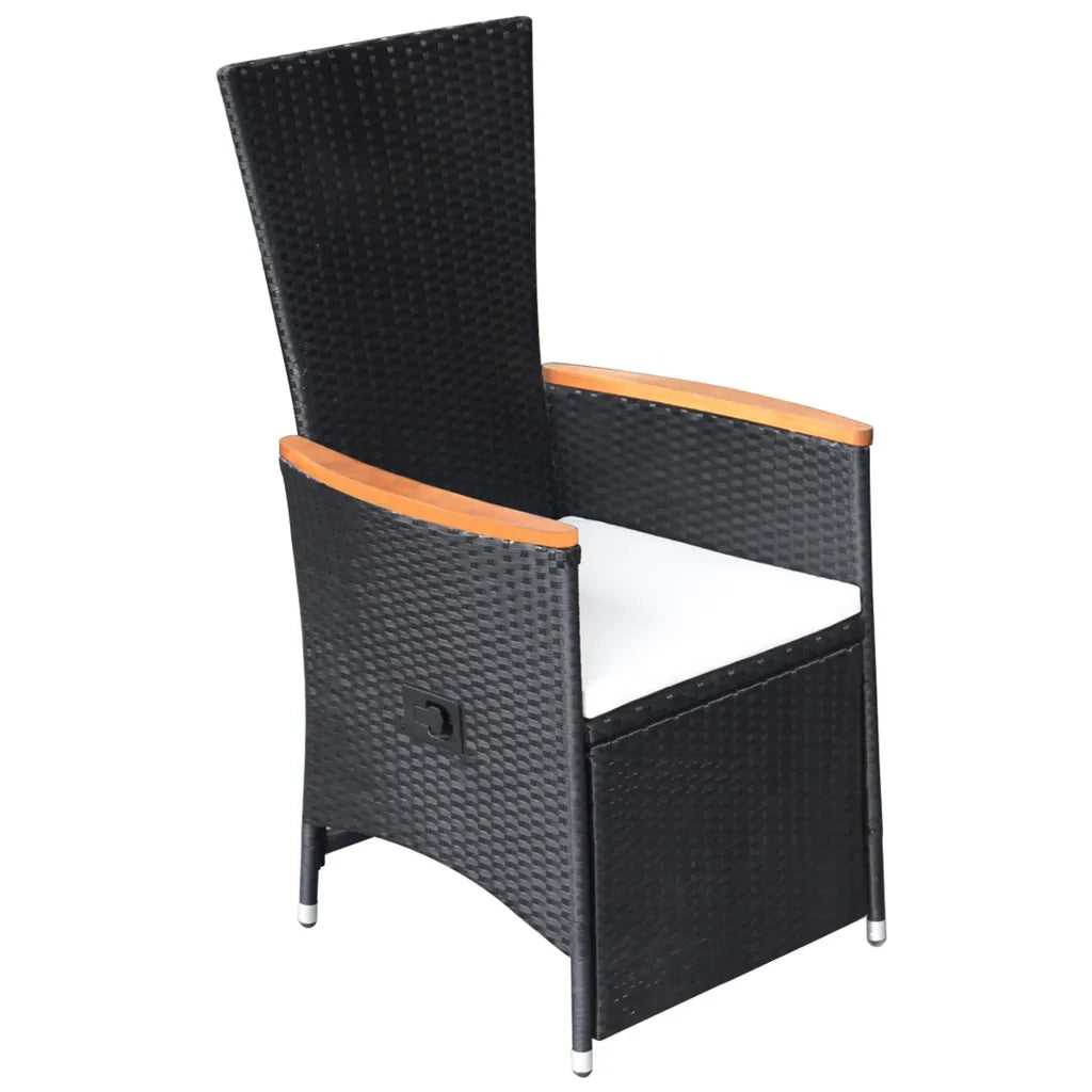 Set da Pranzo da Giardino 9 pz con Cuscini Nero 3099468