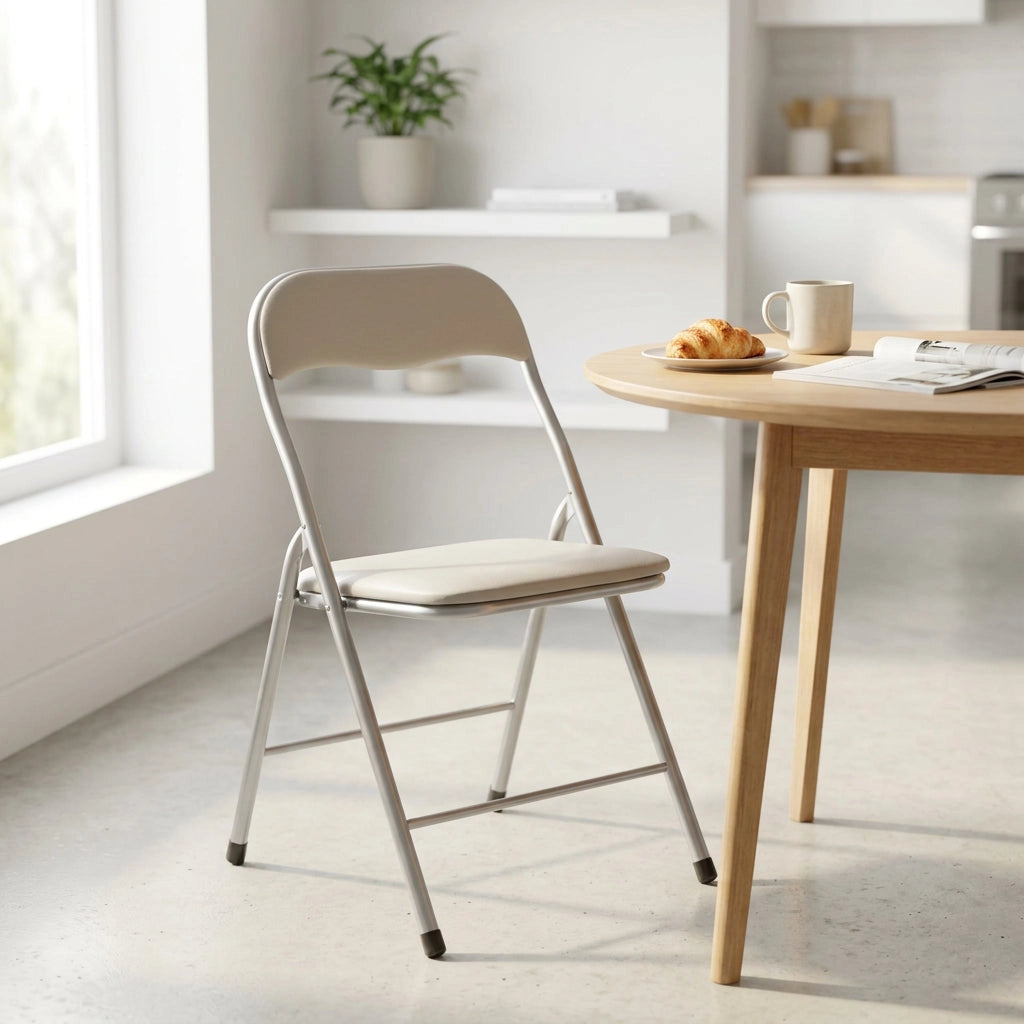 Sedia Pieghevole Salvaspazio in Acciaio PVC cm 44x45x79 - SLIM