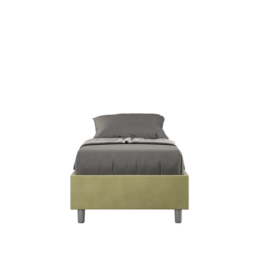 Letto 1 Piazza e Mezzo Sommier 120x210 cm con Rete Azelia Tè Verde