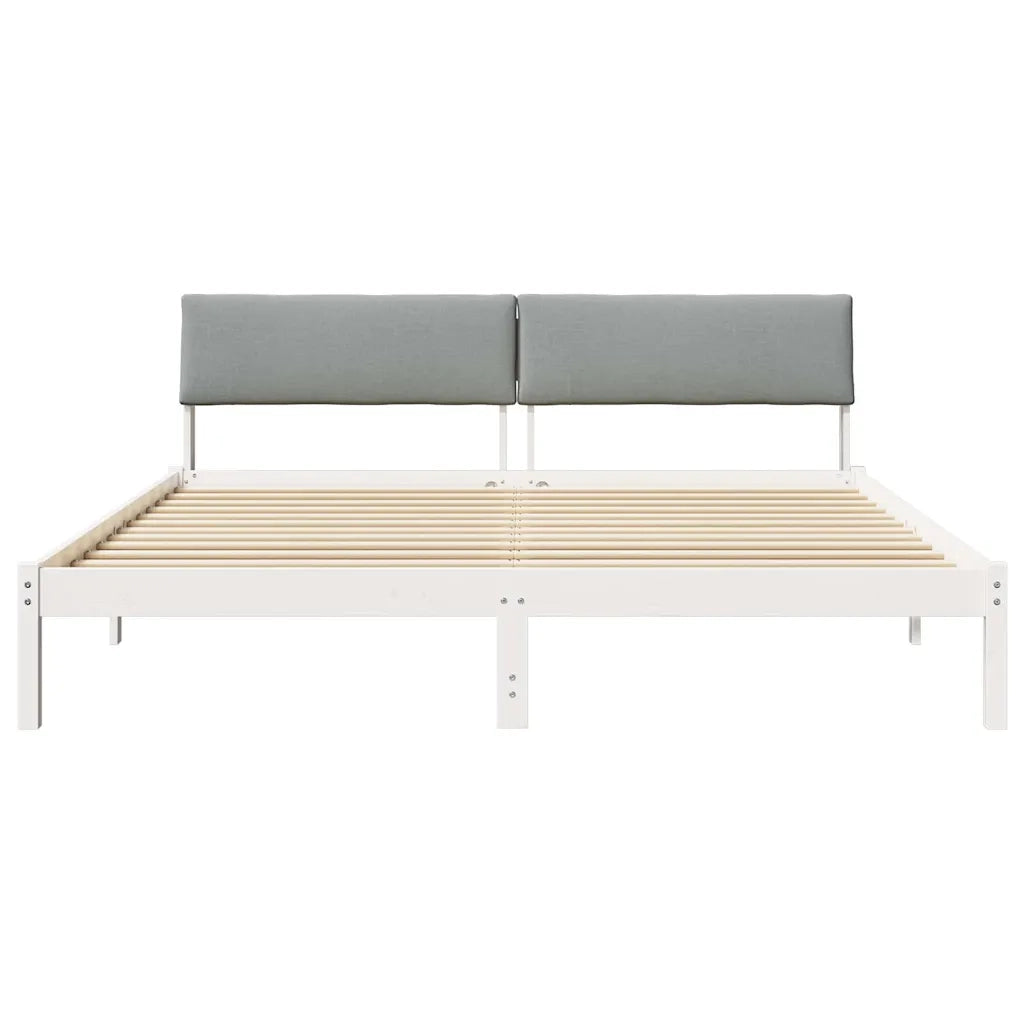 Struttura del Letto Bianco e grigio chiaro 200 x 200 cm