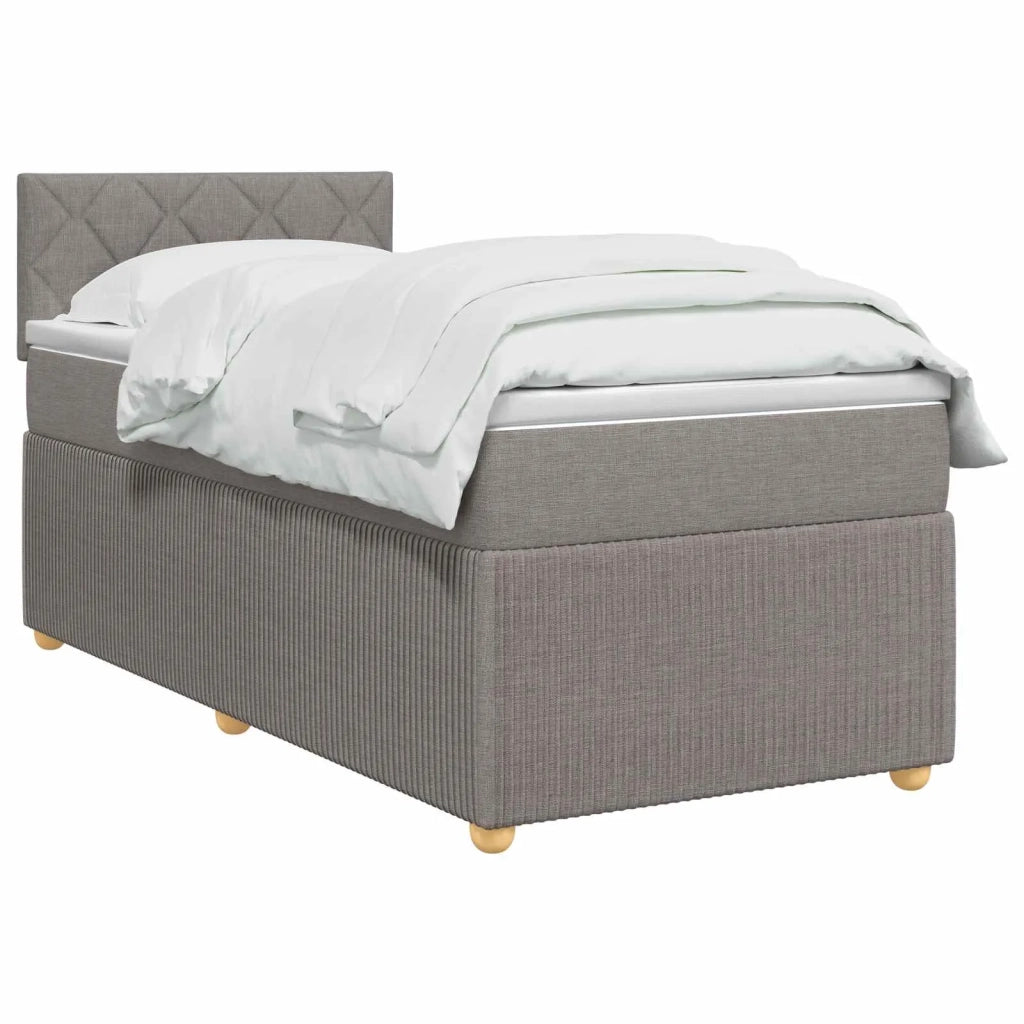 Letto box spring con materasso Tortora 90 x 190 cm Tessuto 3452831
