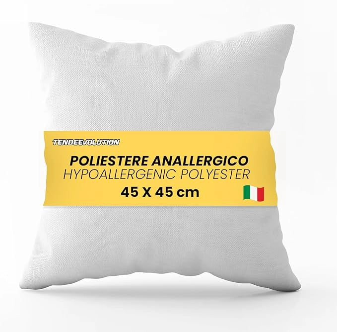 Anima Imbottitura Cuscino 45x45 - Riempimento di Alta Qualità per Cuscini Decorativi e Federe - Confortevole, Ipoallergenico e Lavabile
