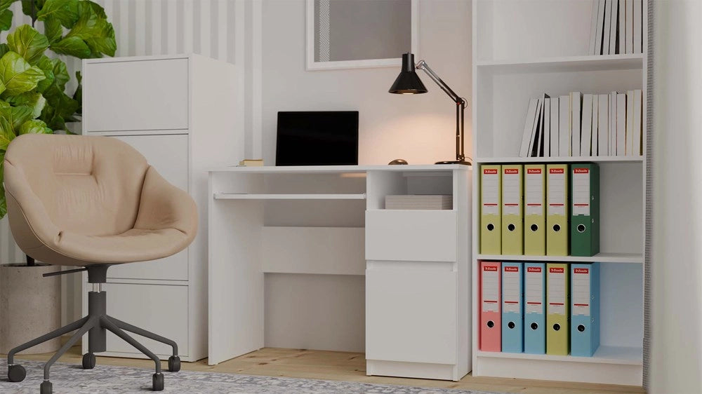 Scrivania PORTO destro bianco per ufficio e studio