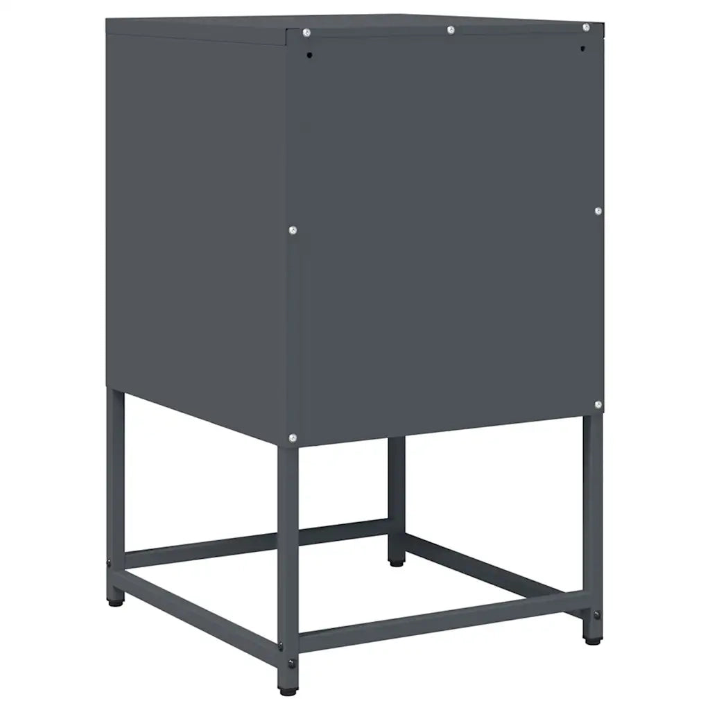Comodino Antracite 36x39x60,5 cm in Acciaio Laminato a Freddo 853328