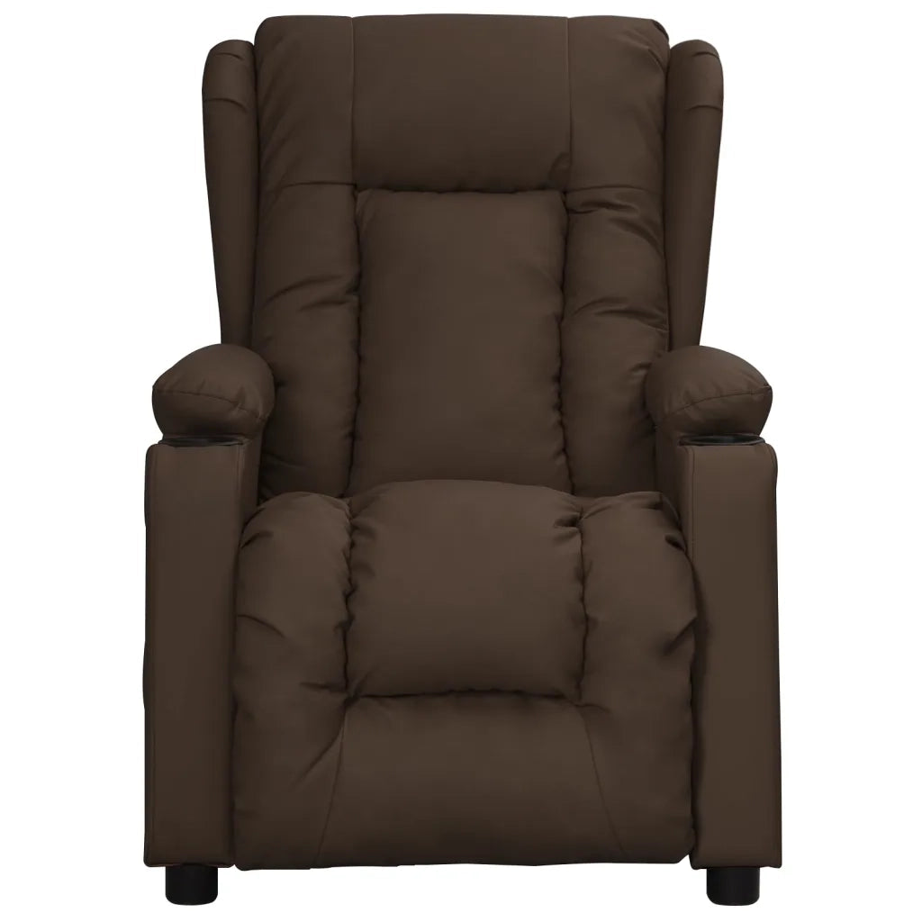 Poltrona Reclinabile Marrone in Similpelle 339069