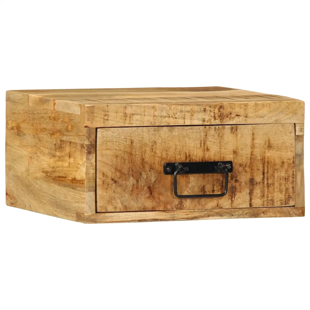 Comodini da Parete 2pz in Legno Grezzo Massello di Mango 4017455