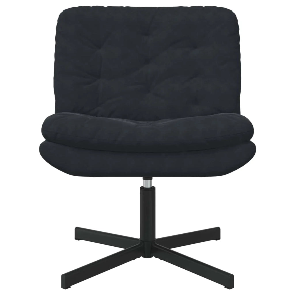Poltrona Relax | Sedia Relax con Base Girevole Nero 63 x 75 x 76 cm Velluto