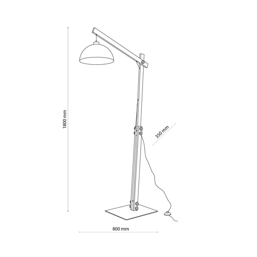 Lampada da terra OSLO bianca legno E27 15W TK-Lighting 5592