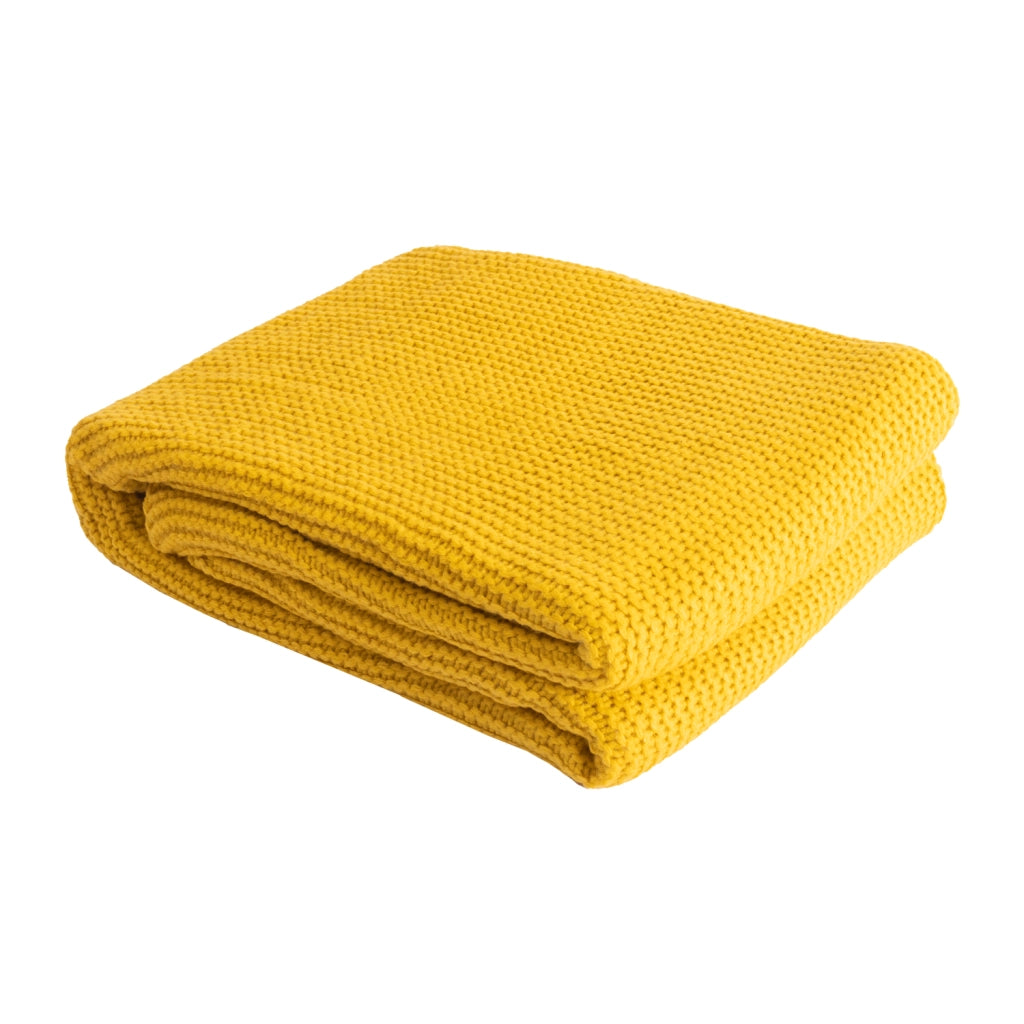Coperta gialla a maglia 130 × 170 cm - TRICOVA