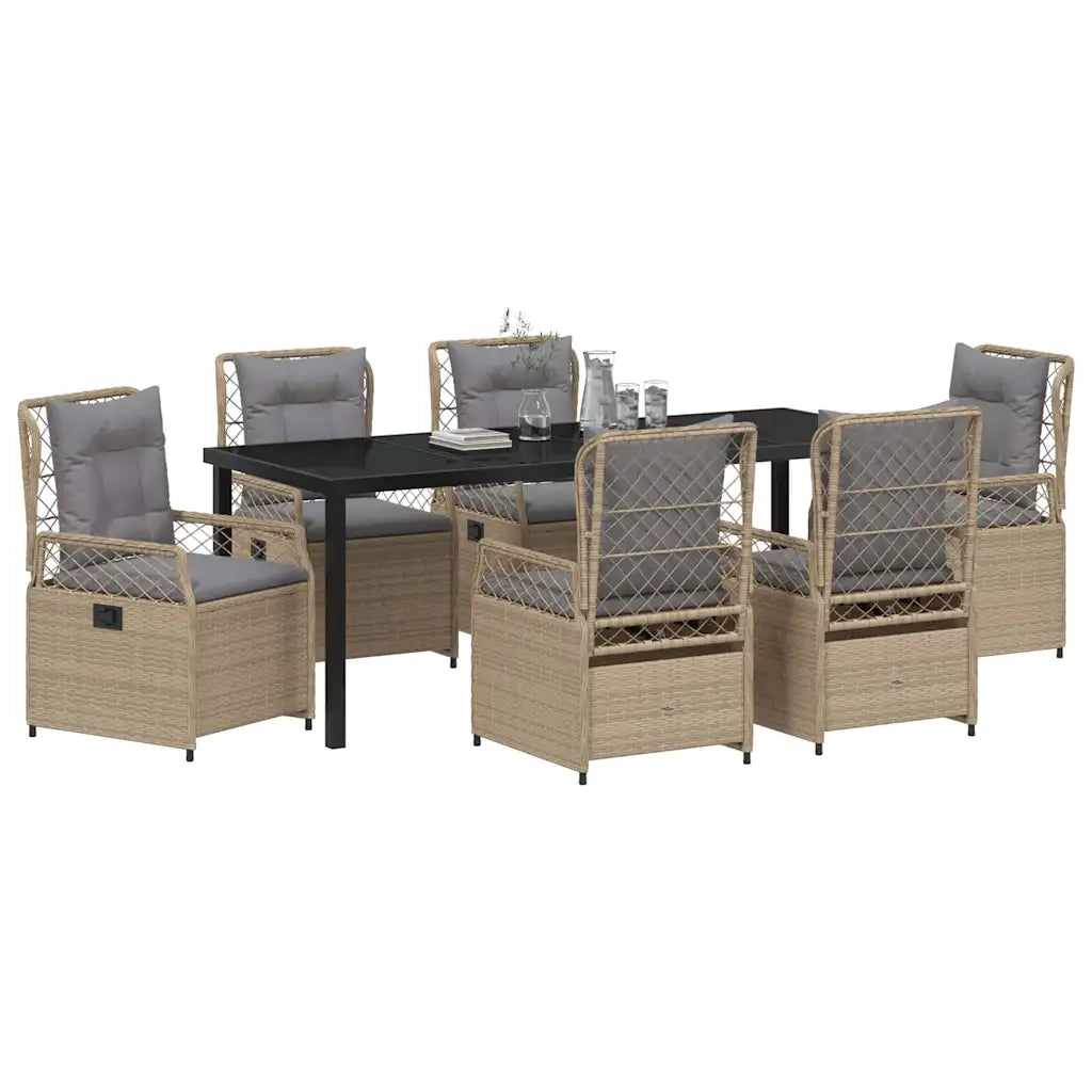 Set da Pranzo per Giardino 7 pcs Beige e Grigio Chiaro 3381007