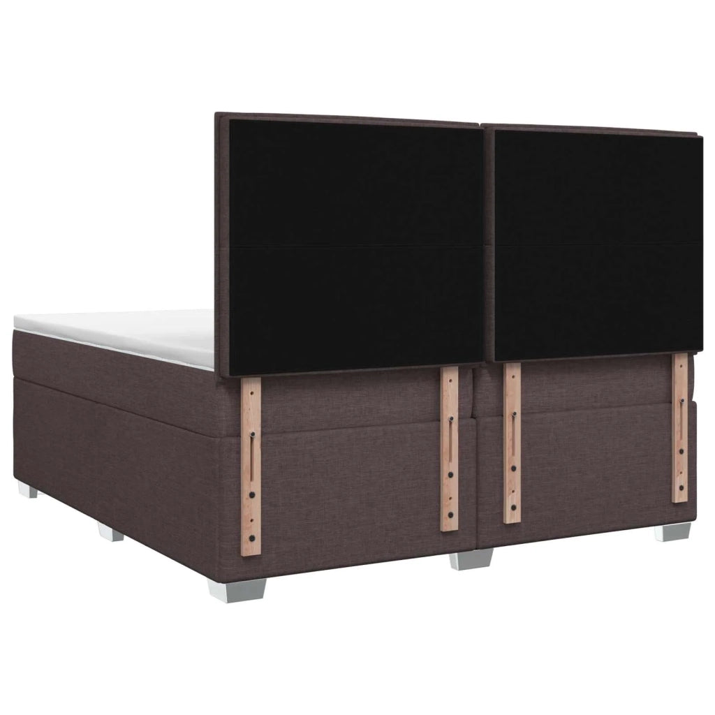 Letto box spring con materasso Marrone Scuro 200 x 200 cm 3454960