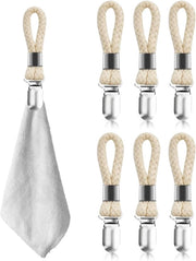Clip per asciugamano con lacci - 6 pezzi - 3x11cm - per cucina, bagno, balcone, armadi