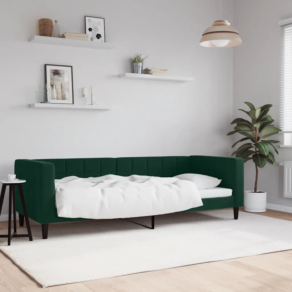 Letto singolo | Letto per adulti | Letto da Giorno Verde Scuro 80x200 cm in Velluto