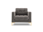 Cosmopolitan Design - Poltrona "Bali" in velluto grigio chiaro 