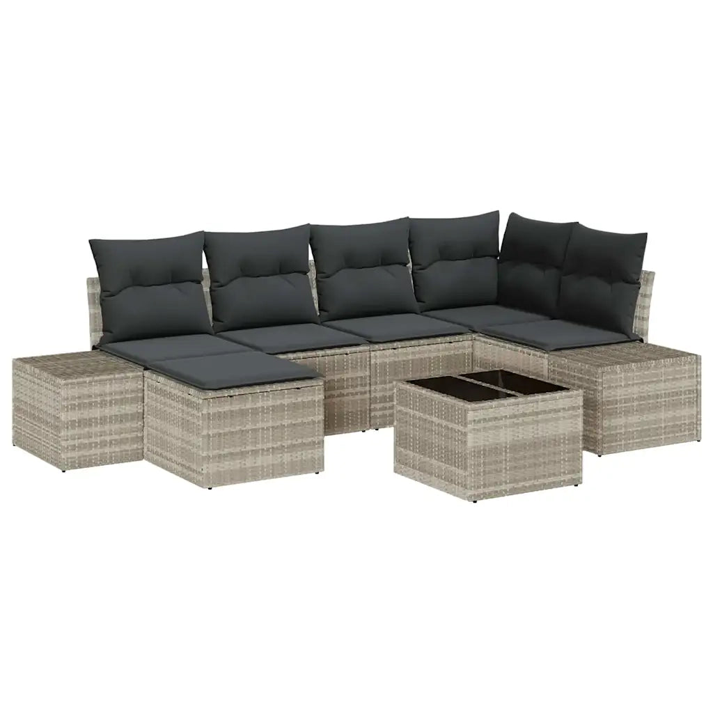 Set Divano da Giardino 6 pcs Grigio chiaro polyrattan 3355811
