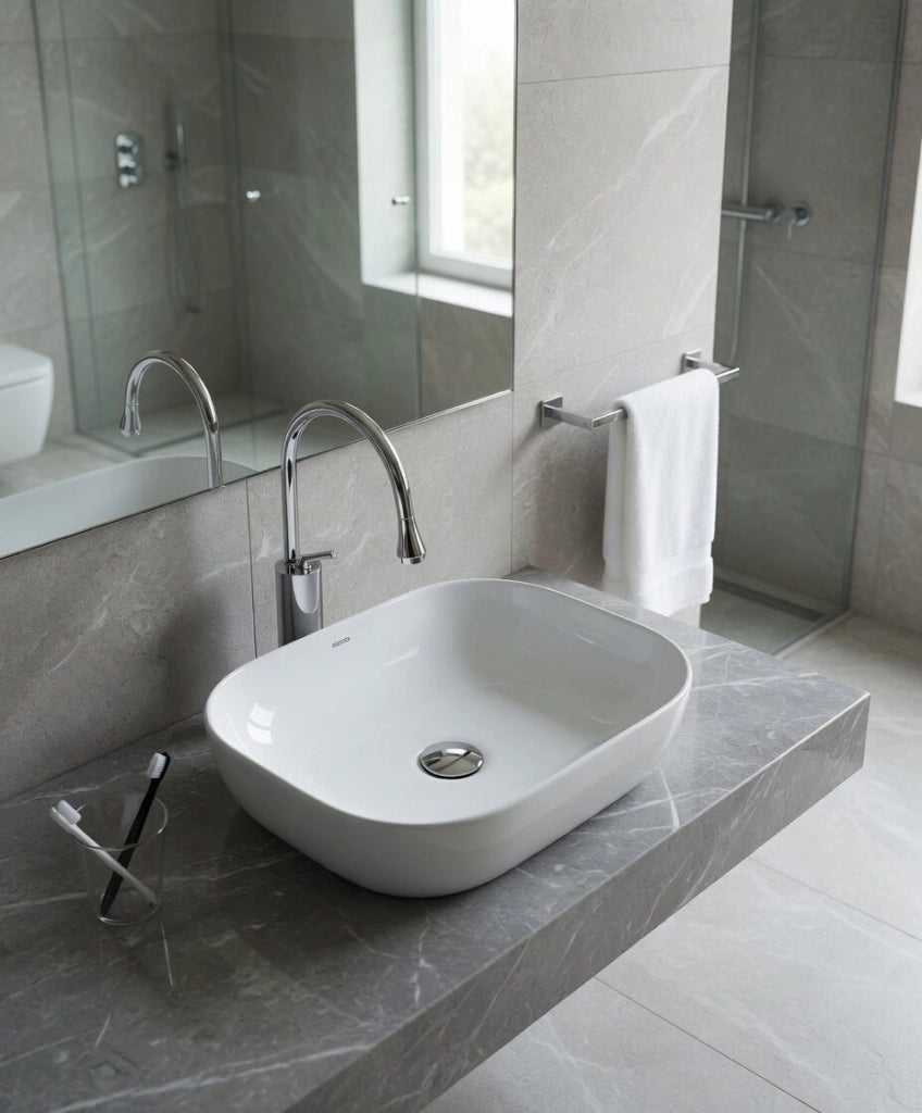 Lavabo appoggio 50 x 39,5 cm BIANCO LUCIDO