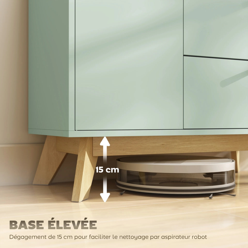 Armadio per soggiorno ¨C Minimal ¨C verde chiaro e quercia