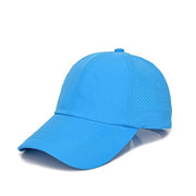 Cappello da Baseball per Donna con Crocchia Alta e Messa, Cappello con Crocchia Regolabile e Mesh Flessibile - Blu Celeste