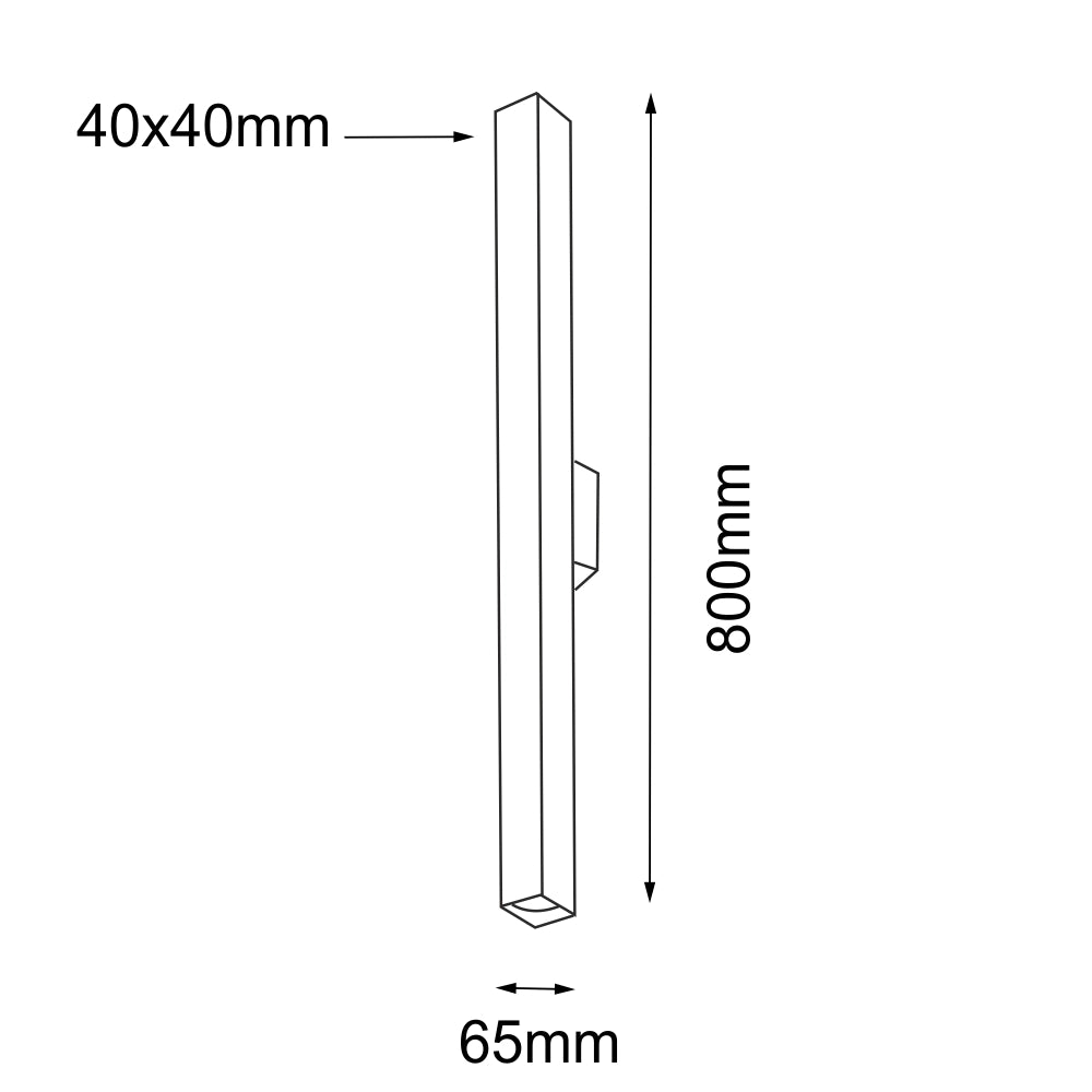 Applique DOHA allungata nera up&down 2xGU10 80cm Shilo