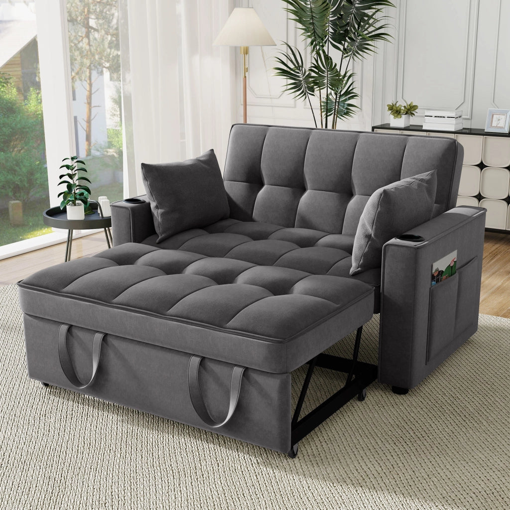 Divano letto pieghevole - Zephmum- Con porta-bicchieri e cuscini