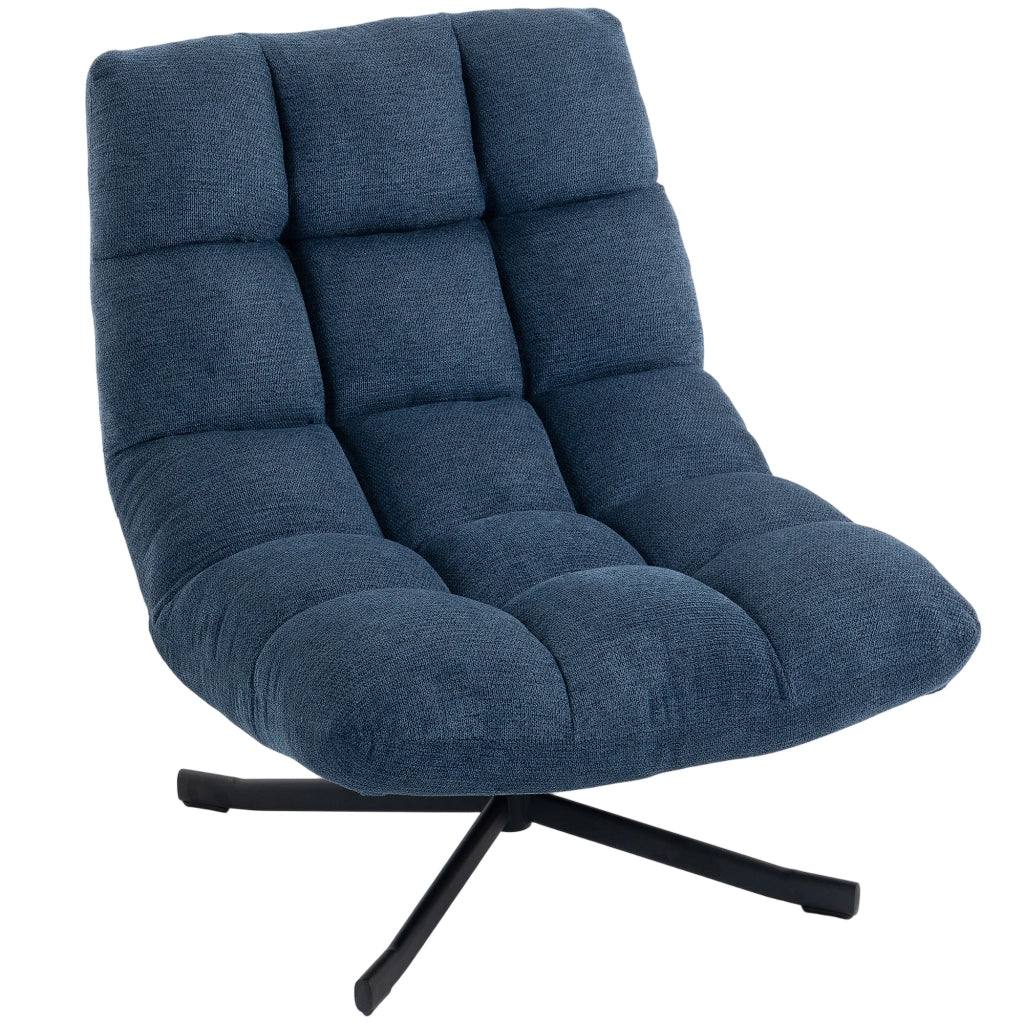 Sedia Girevole Moderna ¨C Minimal ¨C Blu Scuro Tessuto