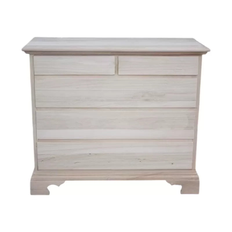 cassettiera classica 5 cassetti legno grezzo 117x51x101 (466) - Mobili 2G