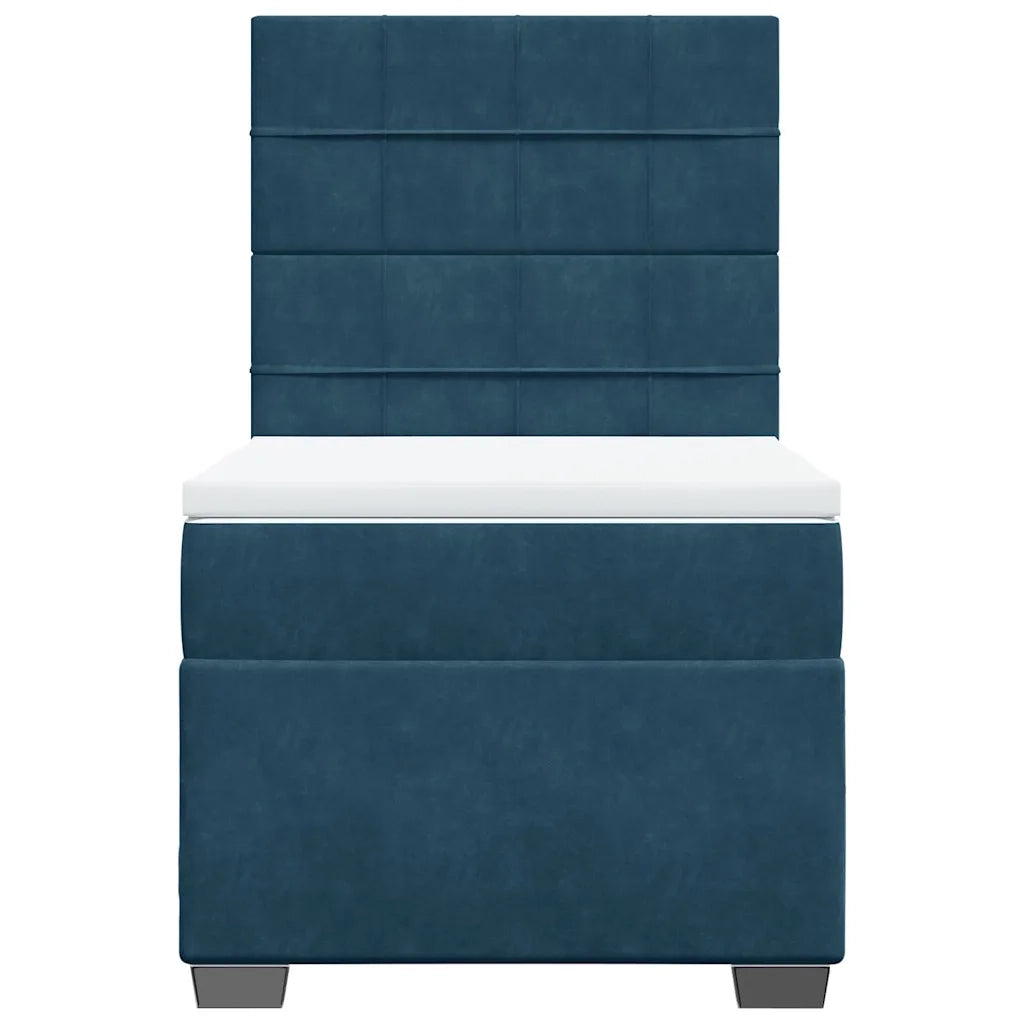 Giroletto a Molle con Materasso Blu 80x200 cm in Velluto 3293066