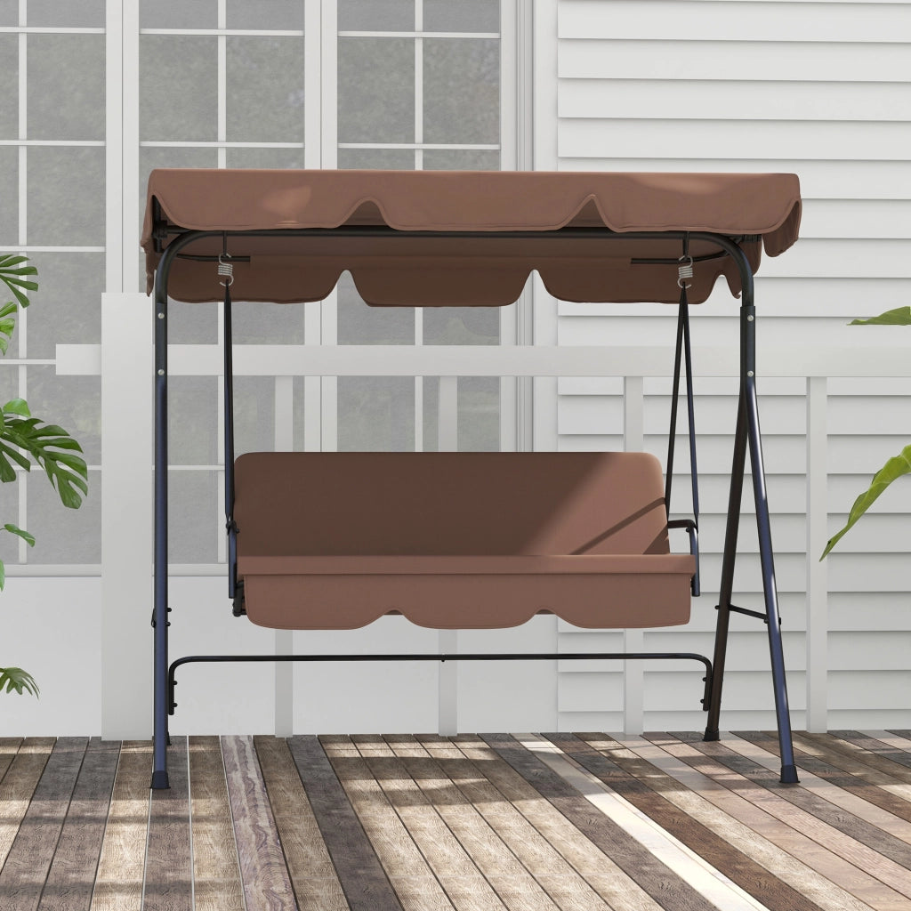 Amaca da giardino 3 posti con cuscini ¨C Minimal ¨C 172x110x153 cm nero marrone