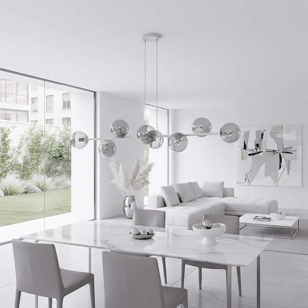 Lampada a sospensione MAGNUS 8xE14 vetro grigio Emibig