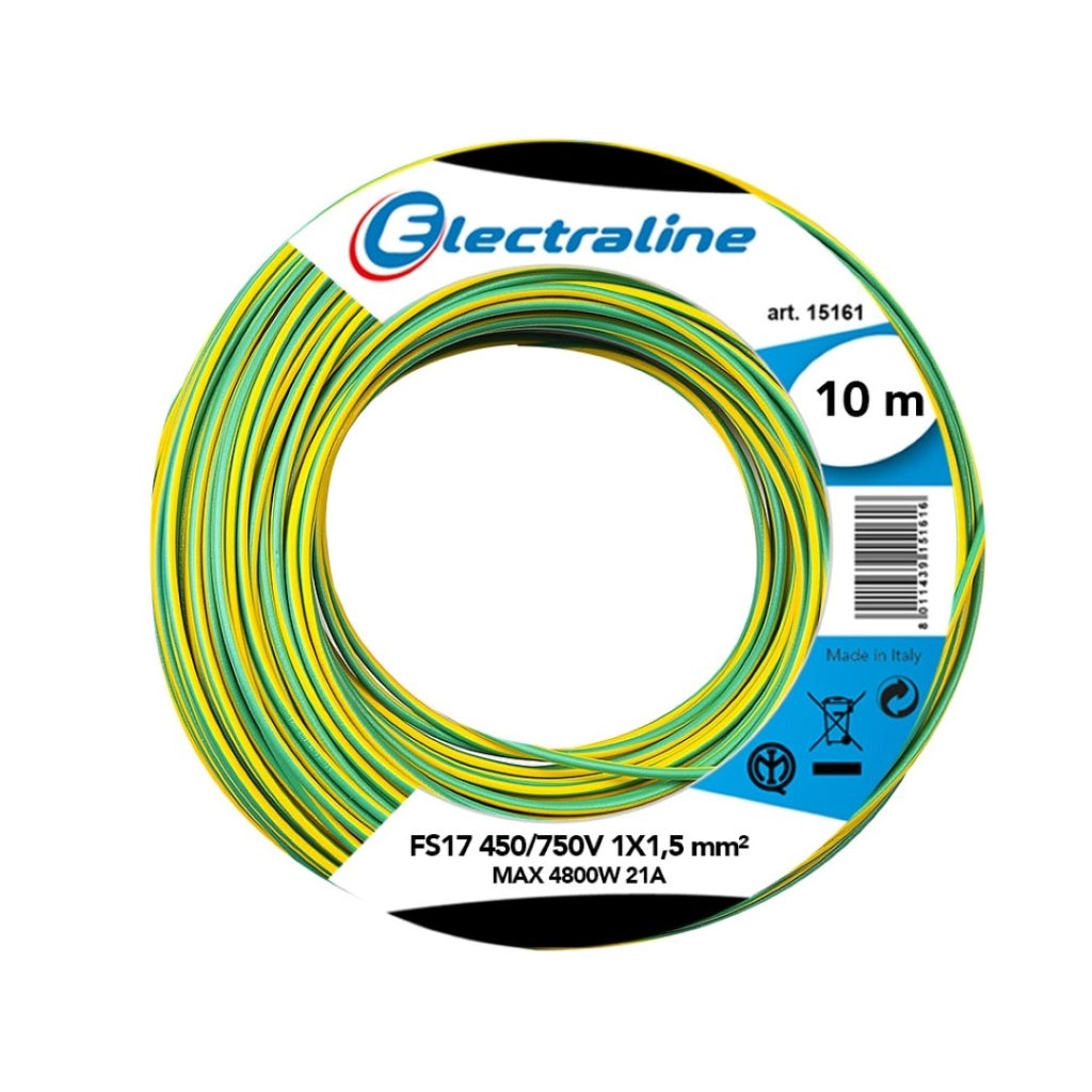 Cavo Fs17 1X1,5 Mt 10 Giallo /Verde - Electraline