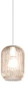APPLIQUE CROMO 1 LUCE VETRO AMBRA 1181CR-AT-AM