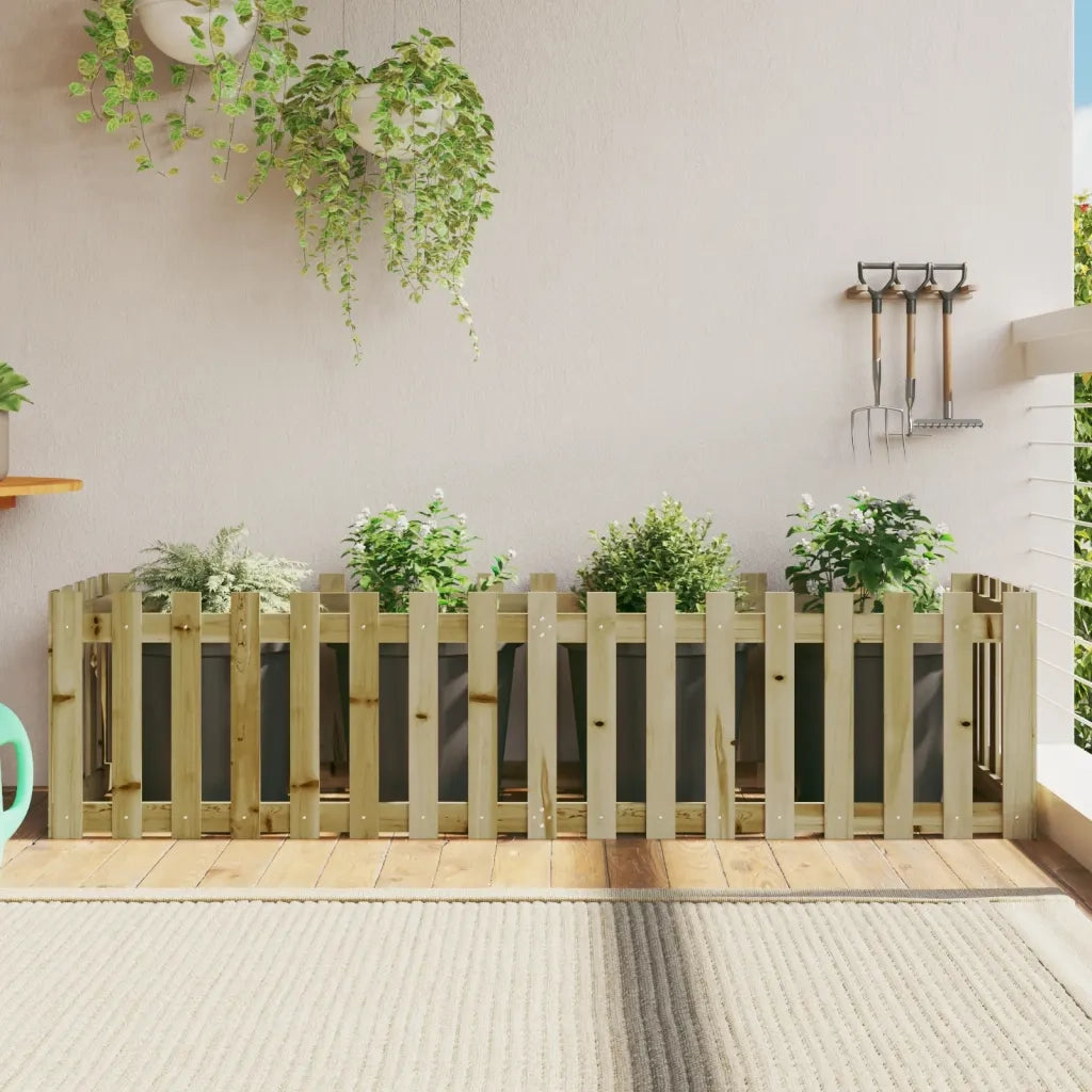 Fioriera | Cassetta per fiori | Vaso da Giardino Recinzione 200x50x50cm Pino Impregnato