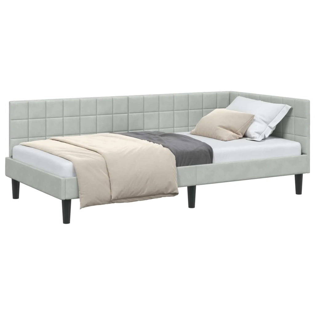 Cornice del letto ad angolo Grigio chiaro 90 cm x 200 cm 42016428