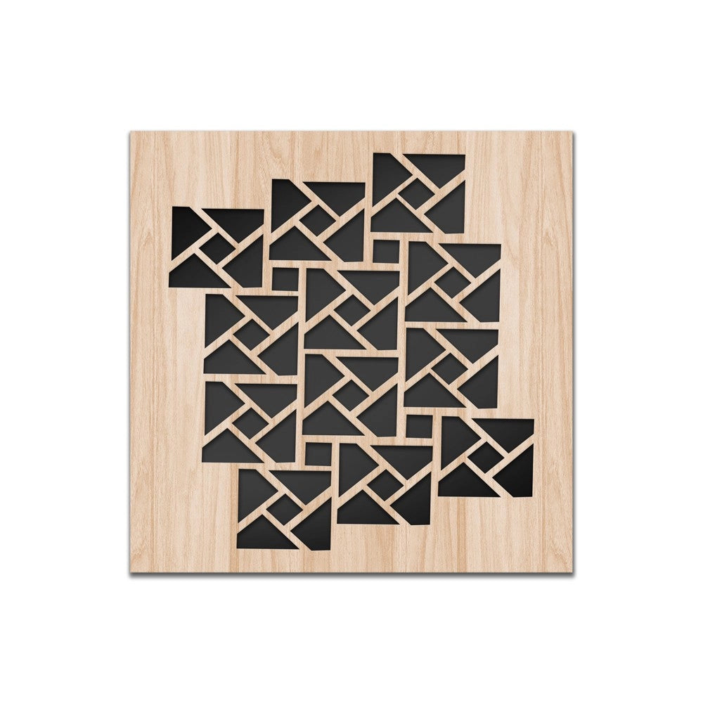 CUBI - Quadro arredo LASERCUT composito Legno e PVC Misura: 40x40 cm
