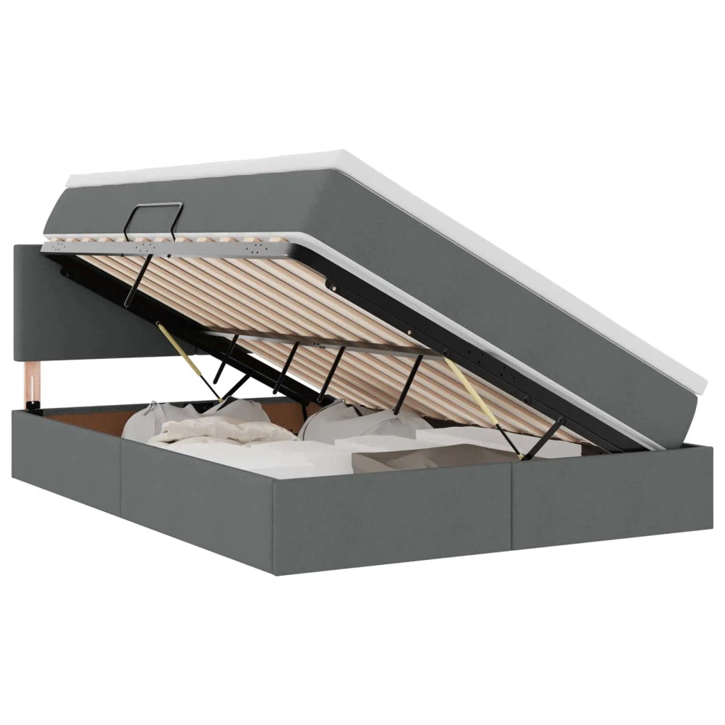 Letto con contenitore e materasso Grigio scuro 140 x 200 cm 3370450