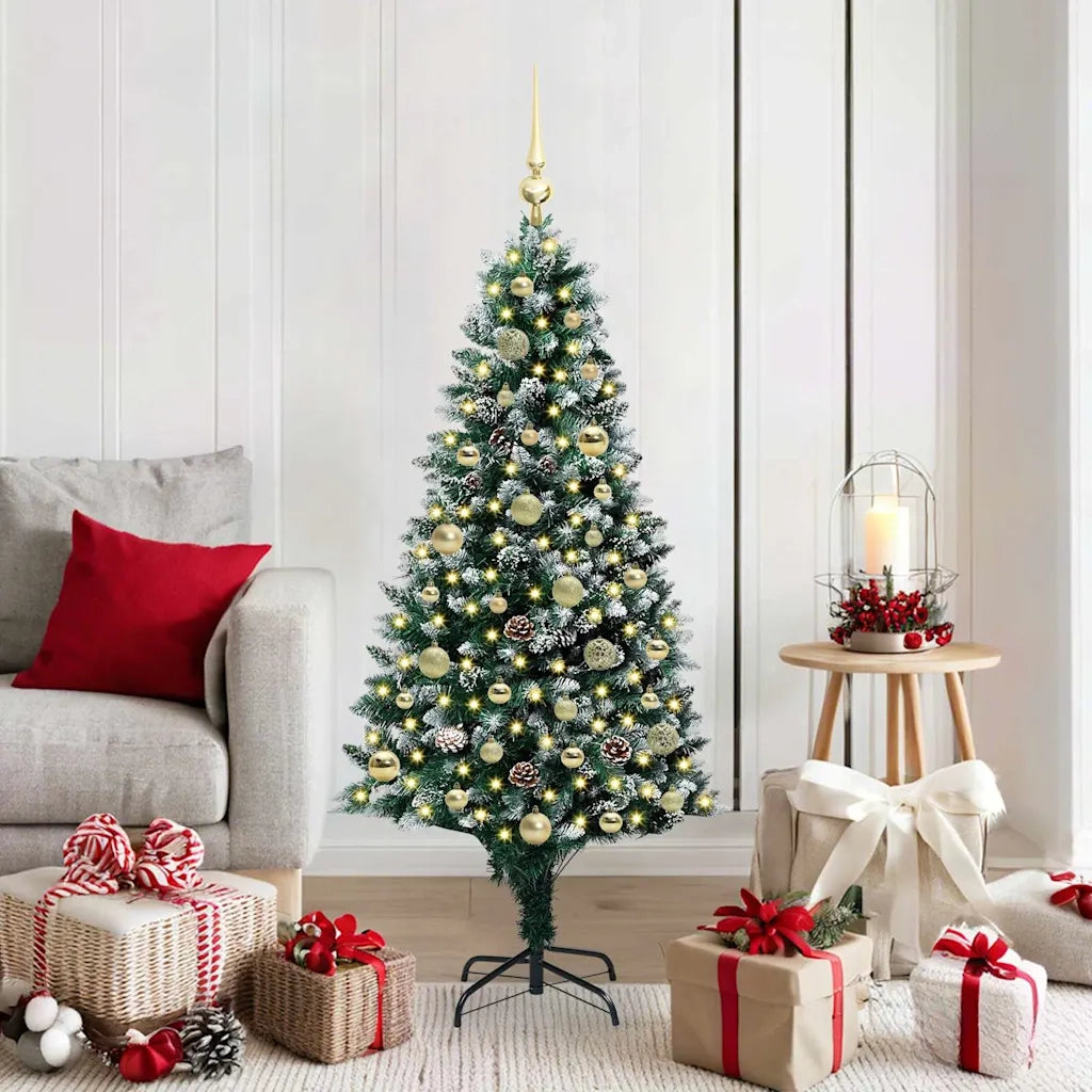 Albero di Natale artificiale con 150 LED Verde 150 cm 3396255