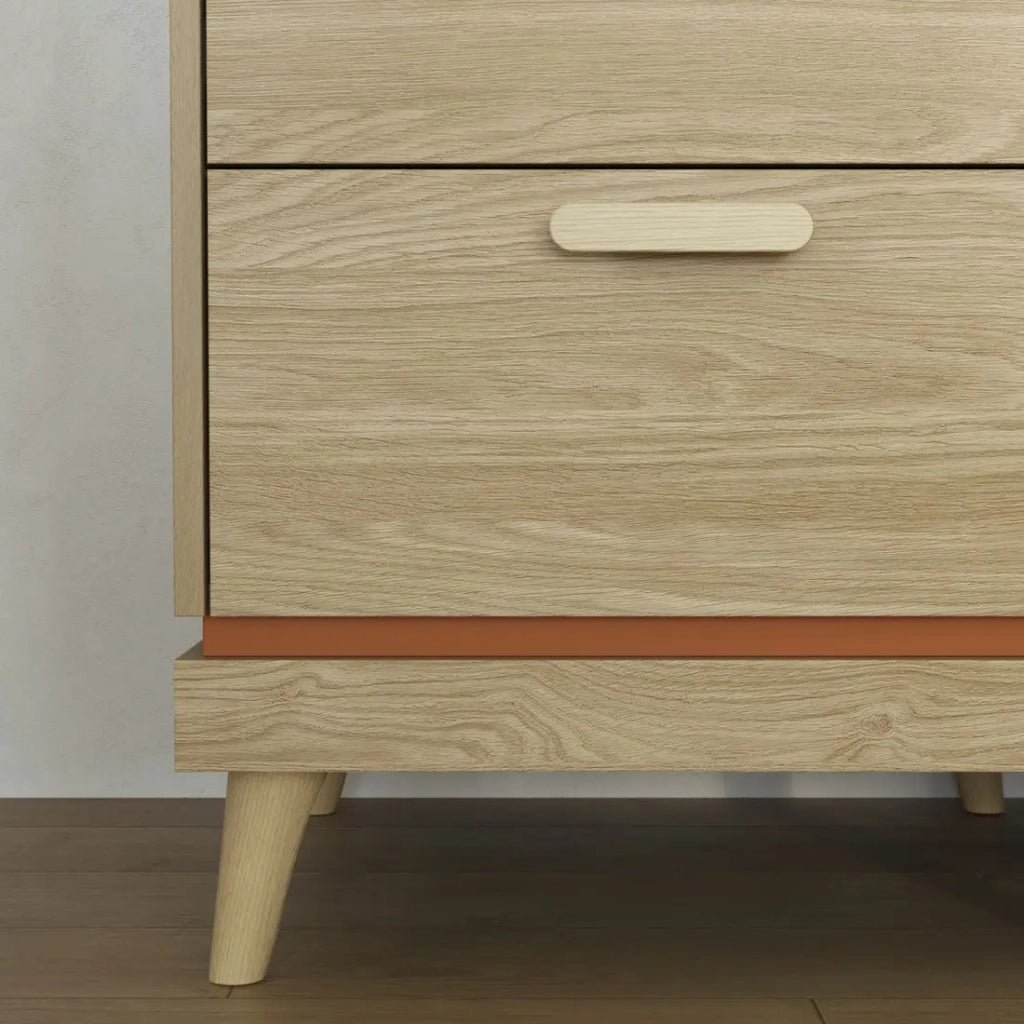 Cassettiera NOKI – Rovere chiaro e moka – 3 cassetti stile scandinavo