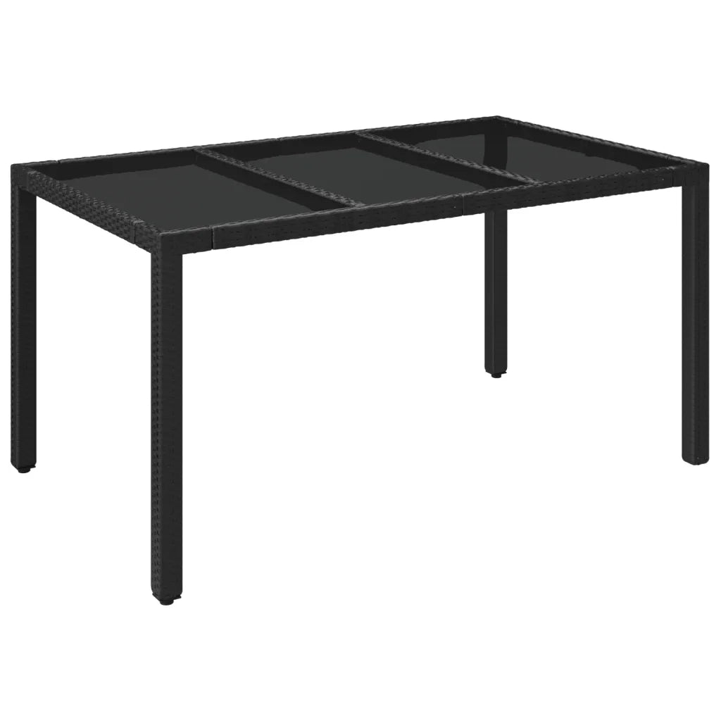 Set da Pranzo da Giardino 7 pz Nero con Cuscini in Polyrattan 3213071