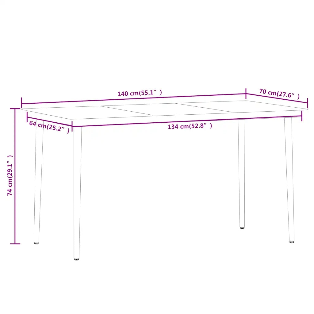 Set Mobili da Pranzo per Giardino 7 pz Nero 3099146