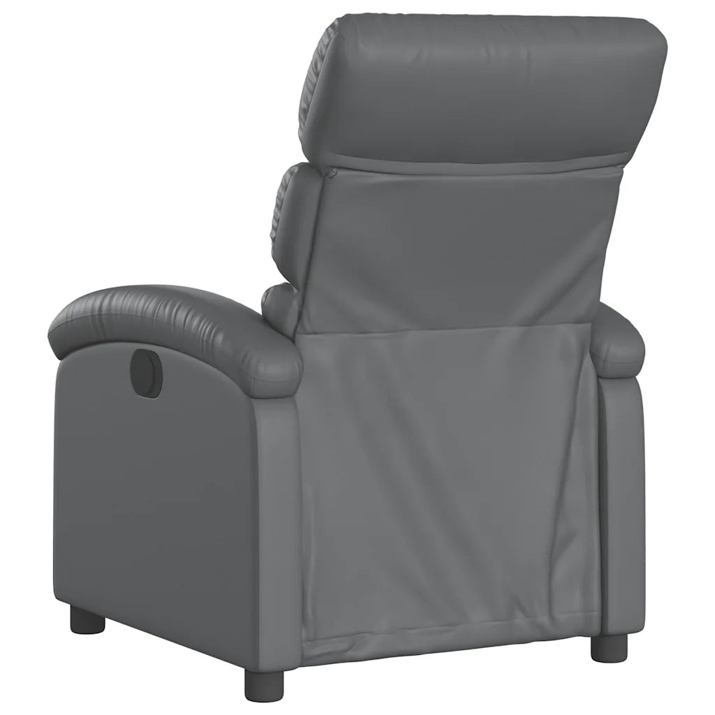 Poltrona | Sedia Relax Reclinabile Grigia in Similpelle