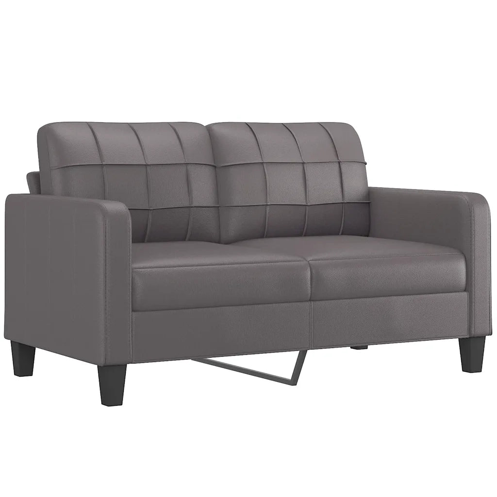 Divano a 2 Posti-Sofa 2 Posti Grigio 140 cm in Similpelle 537165