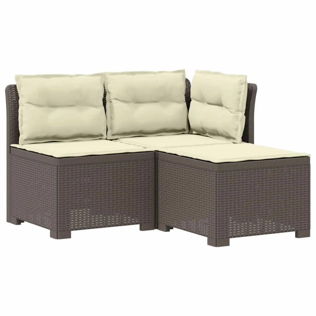 Divano da esterno-Divano da Giardino 3 posti con cuscini in look rattan PP 683903