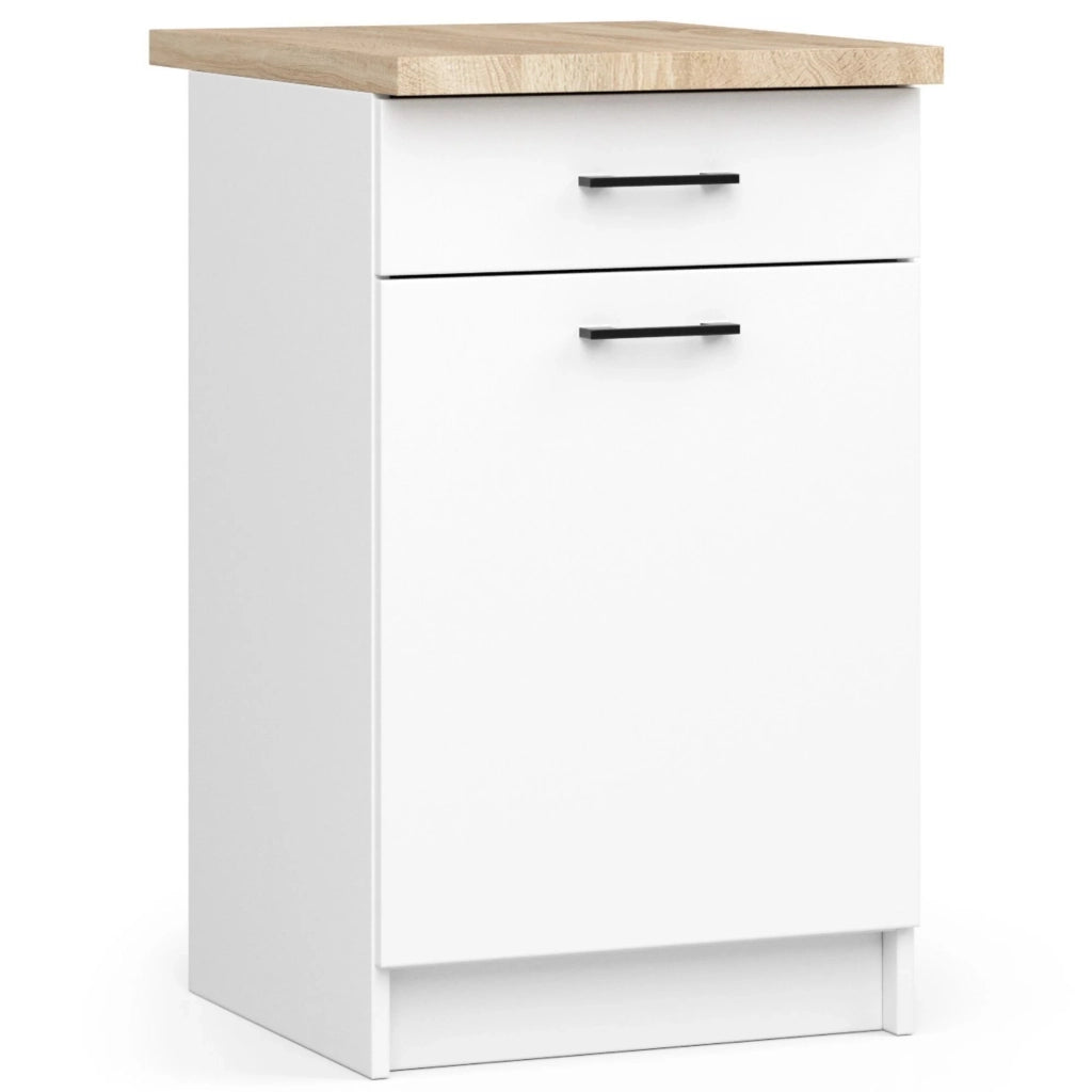 Mobile cucina modulare con piano di lavoro AKORD OLIWIA Bianco 50 cm 1 anta 1 cassetto 50x46x85 cm