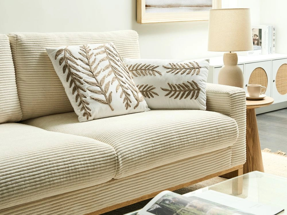 Set di 2 cuscini decorativi bianchi e beige in cotone e juta 45/30 x 45/50 cm Cuscino decorativo