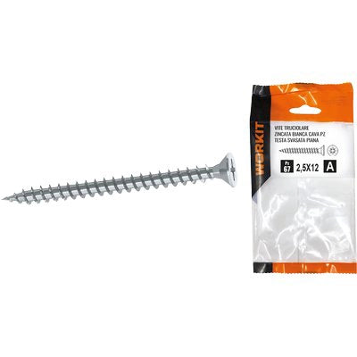 VITE TRUCIOLARE TSP ZINCATA BIANCA SELF WORKIT - CAVA PZ FILETTO INTERO MM 4,0X40 CF=PZ 24- 5 confezioni