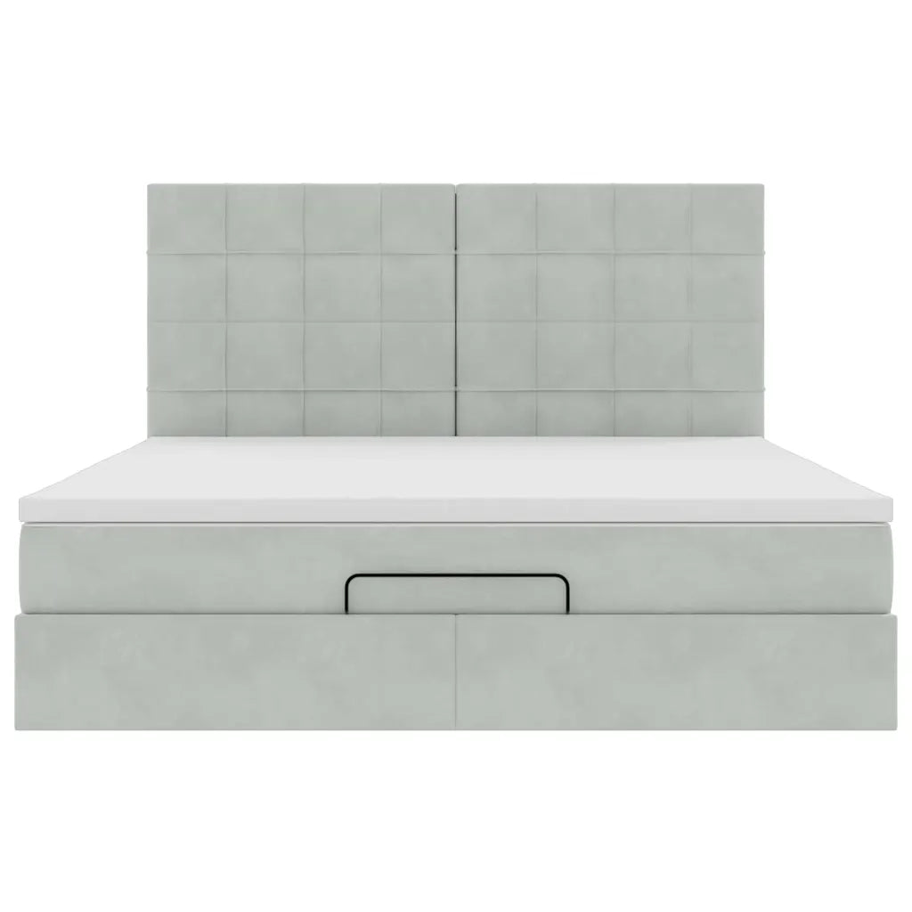 Struttura Letto Pouf con Materassi 180x200 cm Velluto 3314336