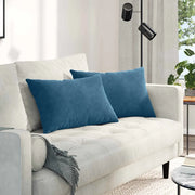 Cuscini da Divano 2 pz-Set di 2 Cuscini per Sofa Blu 60 x 40 cm Tessuto in Cords 854686