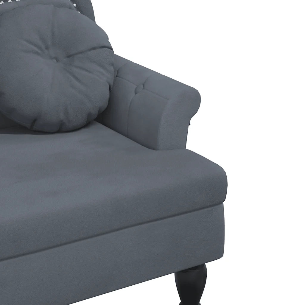 Panca con Cuscini-Sgabello-Divano Grigio Scuro 120,5x65x75 cm Velluto