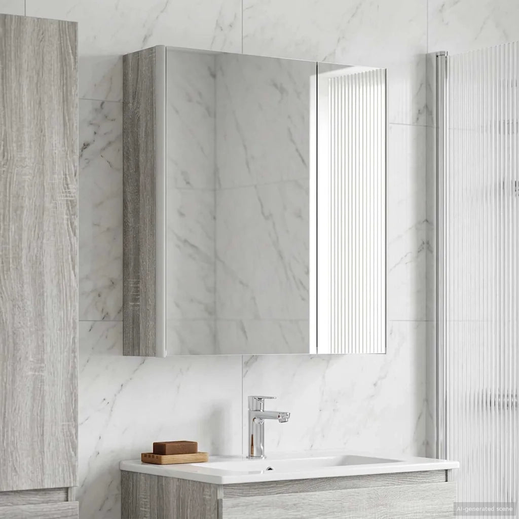 Mobiletto per specchio da bagno Grigio Sonoma 889244