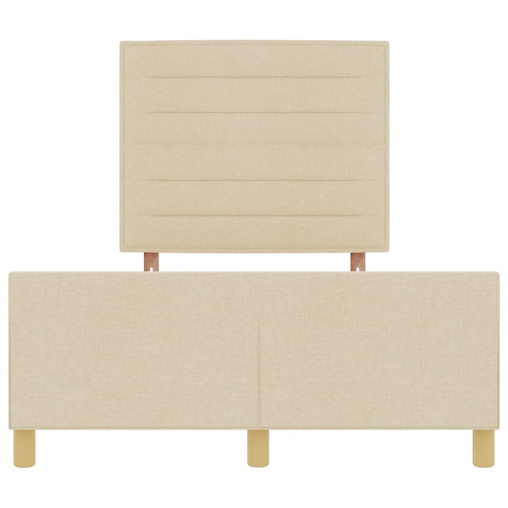 Struttura del letto con testiera Crema 140 x 200 cm Tessuto
